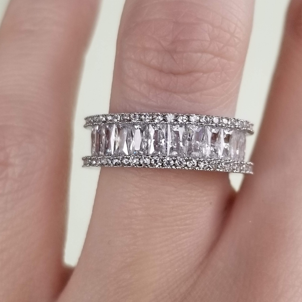 🆕️S925-(Sz6)White Sapphire Eternity Ring